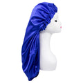 Custom Logo Adjustable Women Wide Band Sleep Night Cap Braid Silk Satin Lined Designer Hair Bonnets With Long Ties