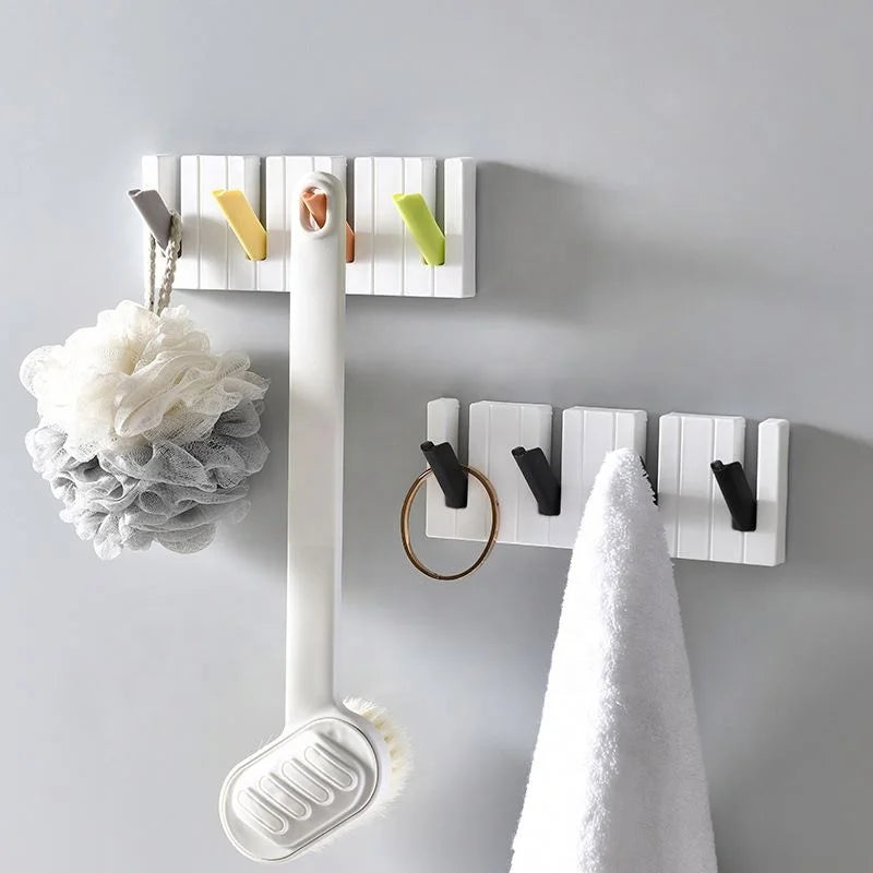 2026 New Fashion Simple and Creative Four-frame Piano Hook Nordic Multifunctional Foldable Hook Coat Hat Key Storage Rack