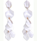 Long Acrylic Petal Pendant Earrings Bohemian Resin Flowers Earrings for Women