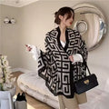 European American Style Women's Long Letter Plaid Scarf New Spring Autumn Fashion in Chiffon Polyester Winter Summer Silk Scarf