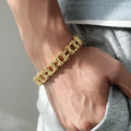 Fashion Trendy Stainless Steel Gold Plate Chunky 12mm Wide Bike Chain Bracelet Jewelry Men