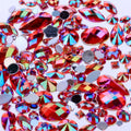 AB Color Gems Flatback Glue Stones Loose Crystal Rhinestones Decorations for Phone Cases Non-Hot Acrylic Resin for DIY