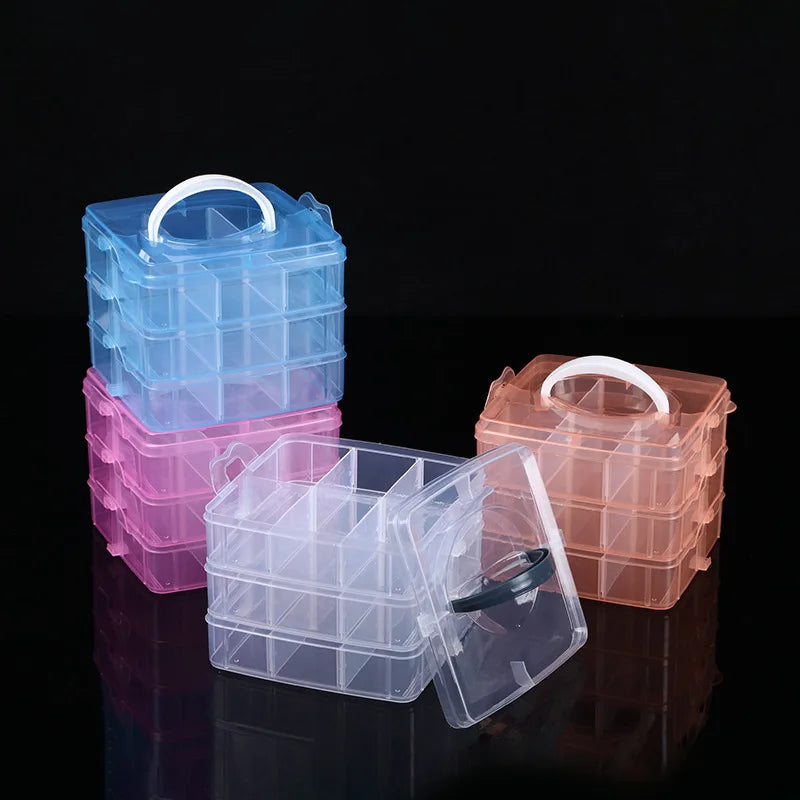 18 Grids Clear Plastic Organizer Boxes Storage Container Jewelry Box with Adjustable Dividers for Beads Jewelry Fishing Tackles