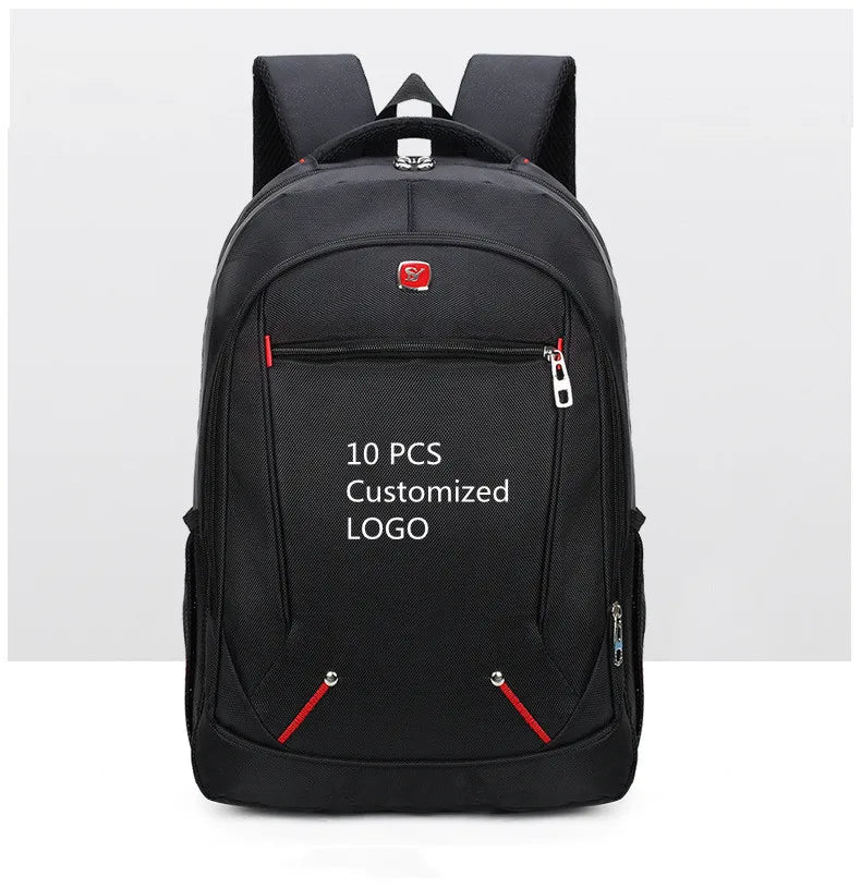 10pcs Custom logo Oxford 15.6 Inch Custom Logo Business Bag Casual Student Large Storage Bag Men's Travel Laptop Backpack