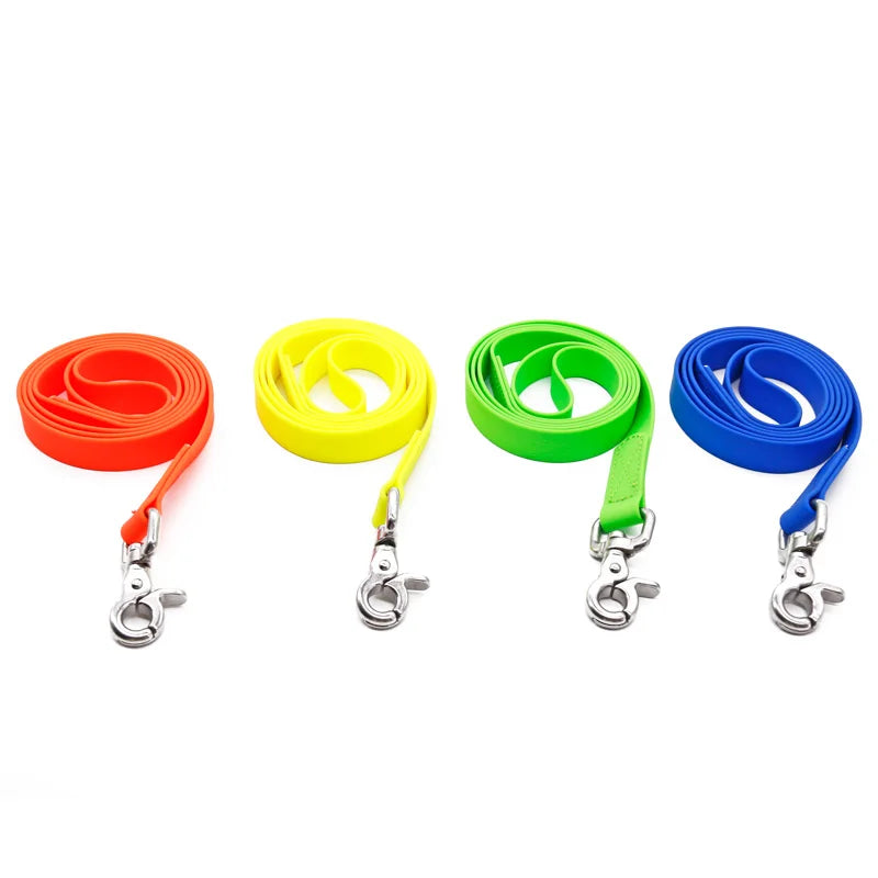 Adjustable Dual Pet Dog Leash Waterproof PVC with Steel Snap Hook Wholesale Includes Nylon and Plastic Lights Solid Pattern