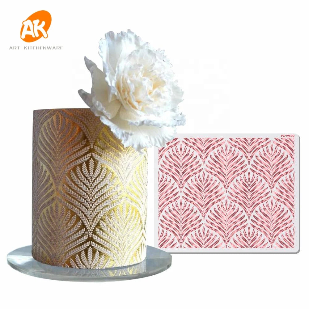 AK Geometric Prism Plastic Lace Cake Border Stencil DIY Drawing Template for Cake Decorating Bakeware Tool