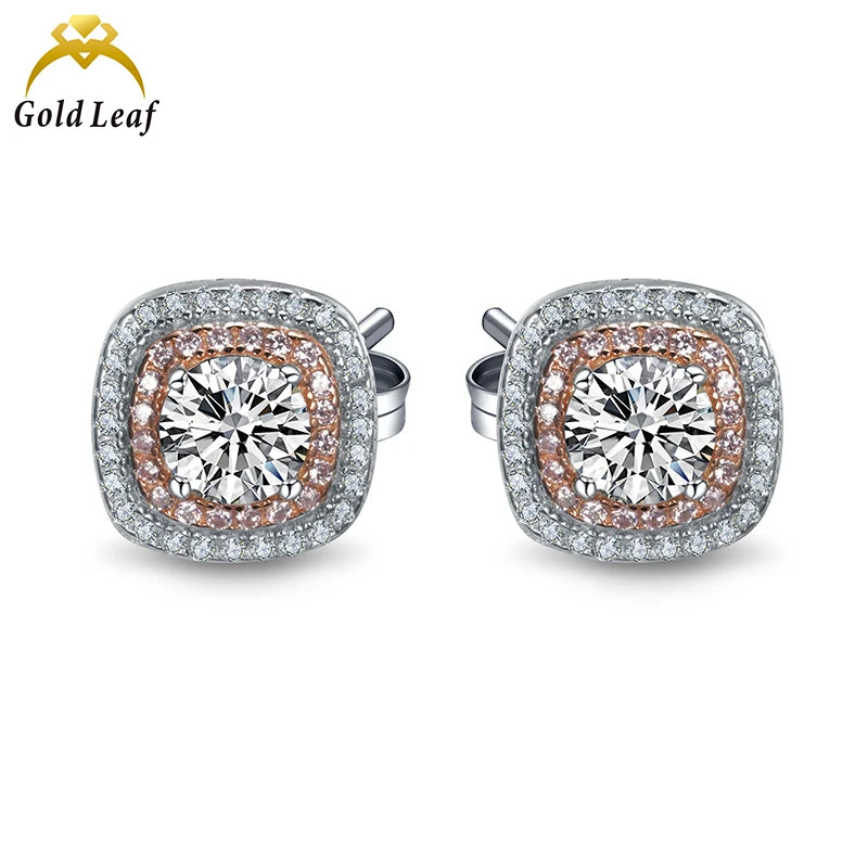 Goldleaf Exquisite 925 Sterling Silver Stud Earrings High Quality Trendy Style Moissanite Diamond Earrings for Women Wholesale
