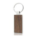 Customizable Dark Olive Wooden Keychain Blank Rectangle Shape Laser Etched Design Wood Key Ring for Engraving Blank Keychain