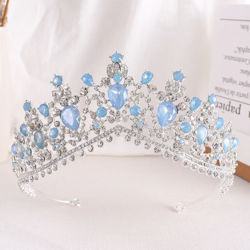 Luxury Customized Lilac Rhinestone Headband Bridal Tiara Wedding Hair Crown