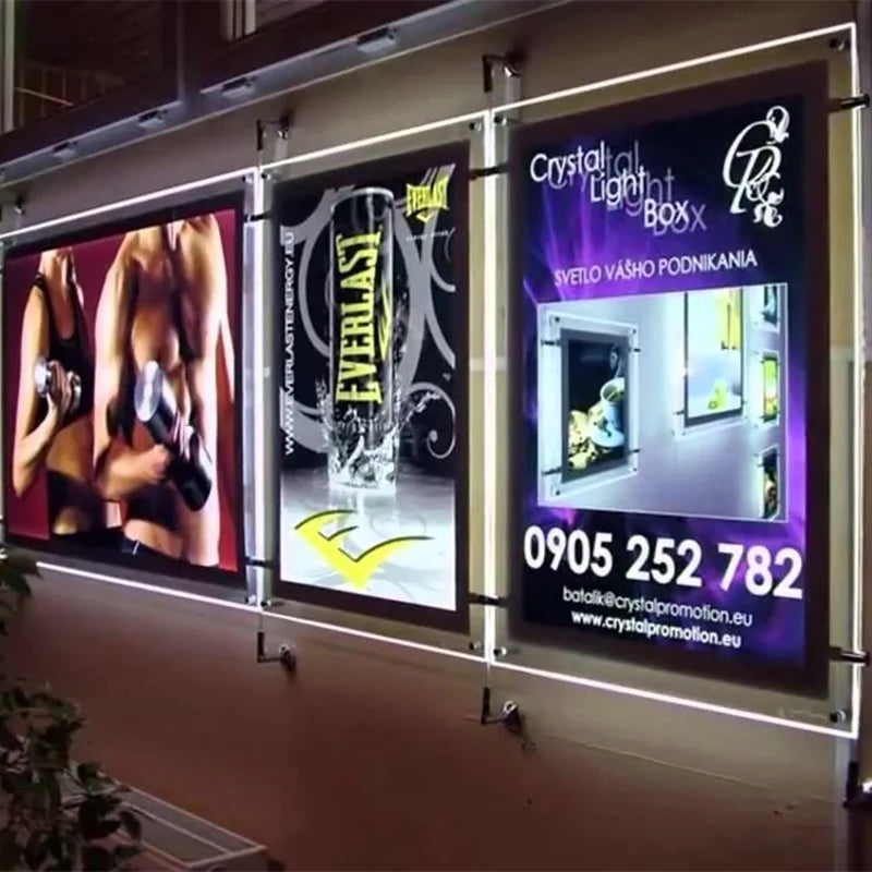 Crystal Lightbox Window Display Real Estate Hanging Backlit Acrylic Panel Led Frames Illuminated Eco-friendly Light Box