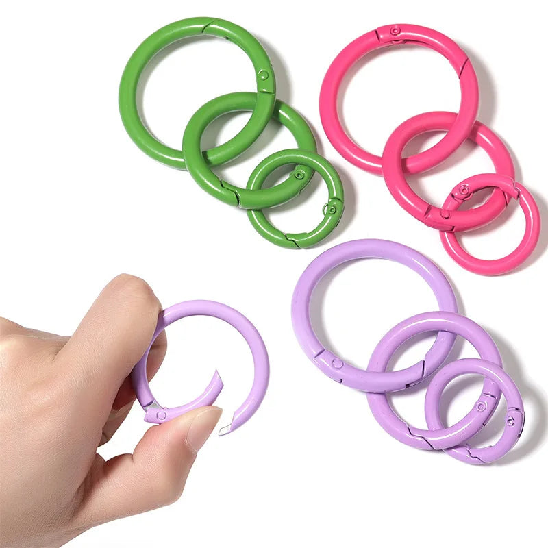 DIY accessories 25mm metal Spring O Ring Clasp Round Clips Mini Carabiner for Jewelry Making Bag Purse Strap Keyring
