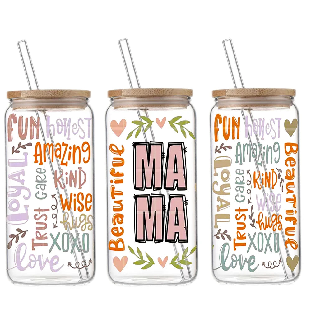 China Manufacturer Wholesale UV Cold Transfer Printing Cup Wraps for Valentines and Mothers Day Sticker Label