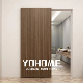 China Source Factory Invisible Sliding Door for Hotel Bathroom Modern Sliding Door Trackless Wood Sliding Door