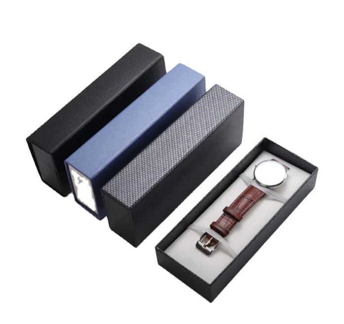 Unique PU Men Watch Jewelry Draw Box Sliding Box Packaging Custom Watch Box Luxury