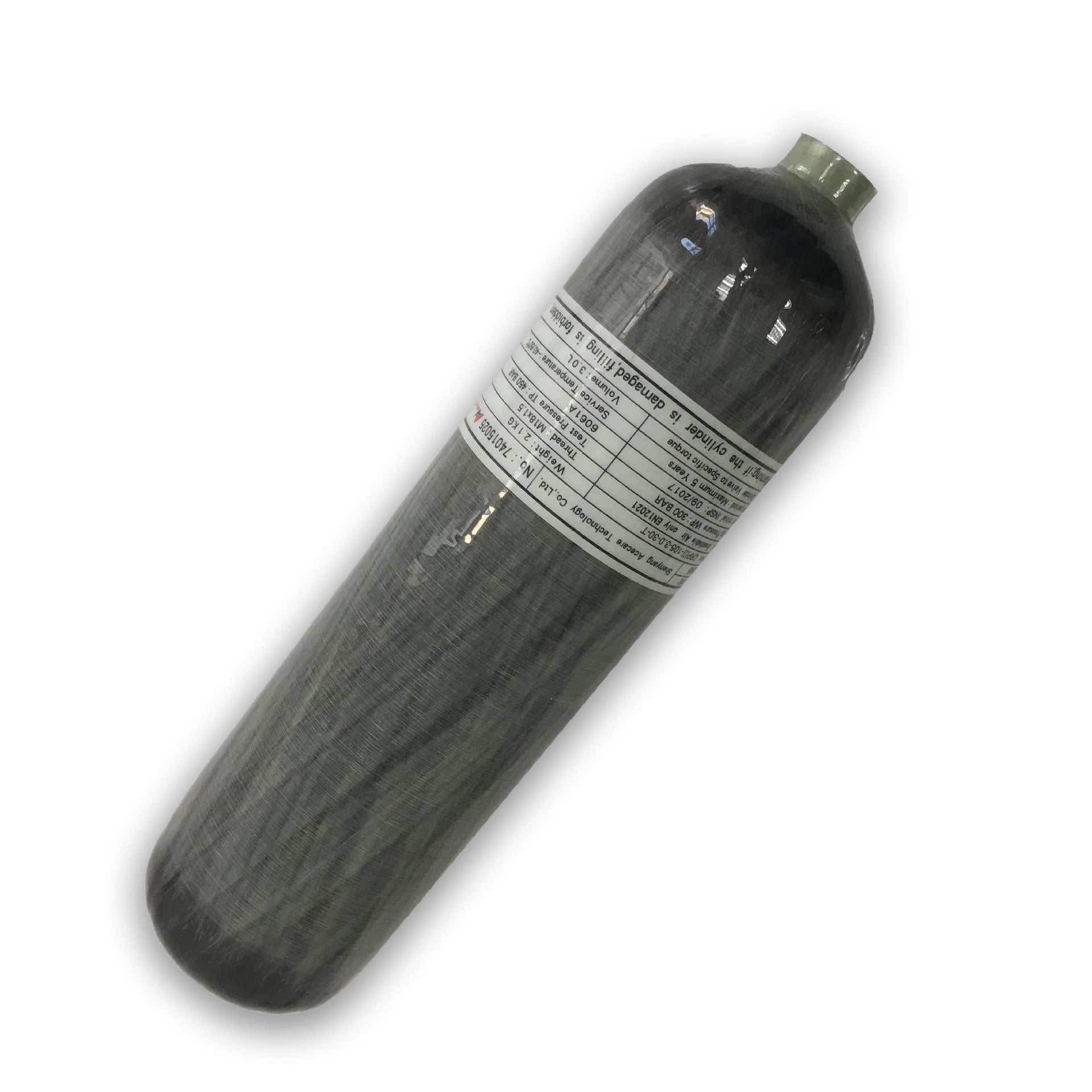 3L Carbon Fiber Cylinder for Refilling Paintball PCP Air Tank with Dual Gauge Charging Valve