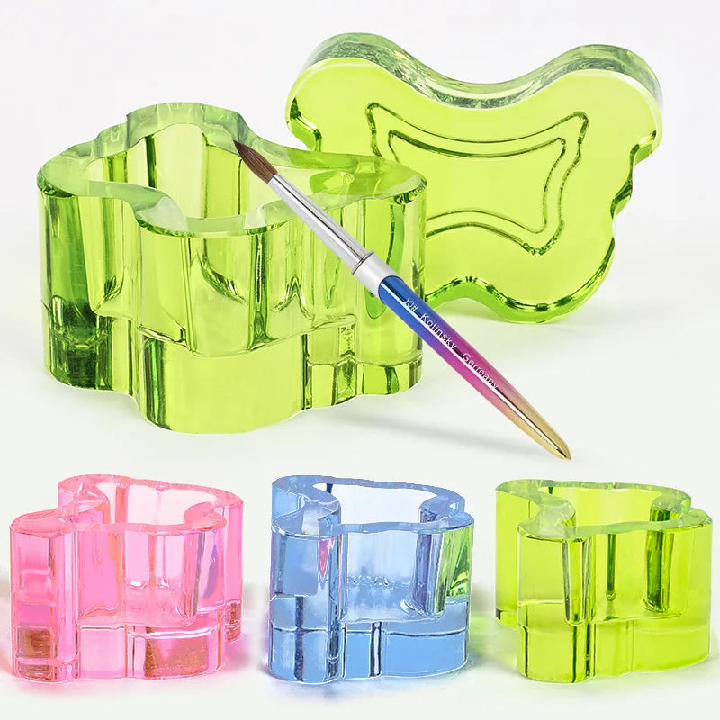 Acrylic Nail Art Dappen Dish Crystal Glass Nails Powder Liquid Butterfly Nail Art Dappen Dish Cups