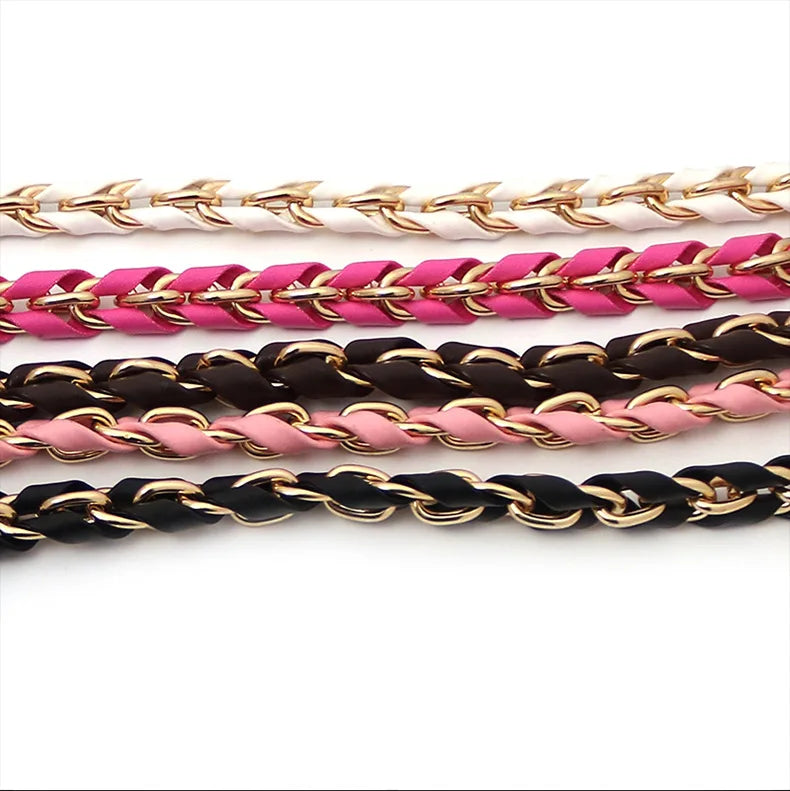 Meetee JMY-029 Alloy PU Wear Leather Messenger Handbag Shoulder Strap Accessories Lady Bag Chain