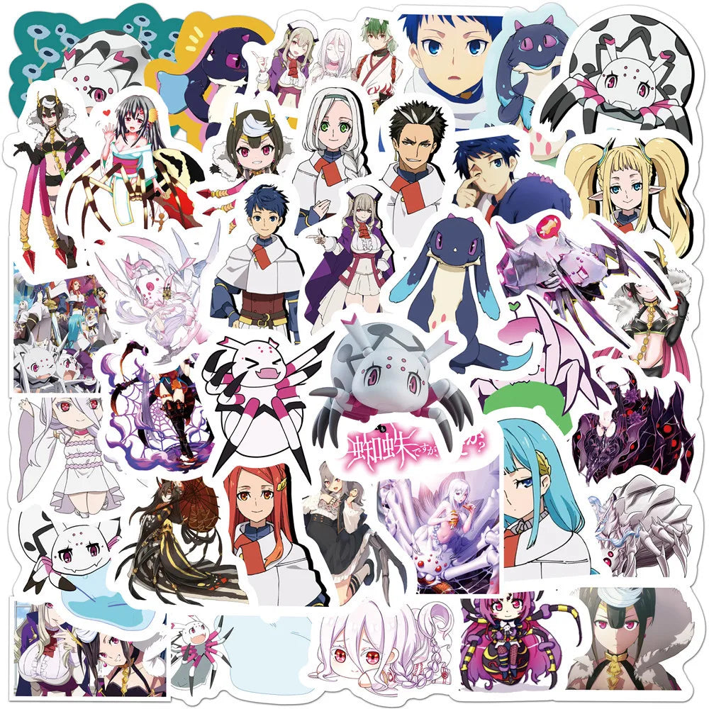 50Pcs Anime so I Am a Spider so What Gratiffi Sticker for Phone Laptop Vinyl Cute Girl Anime Stickers