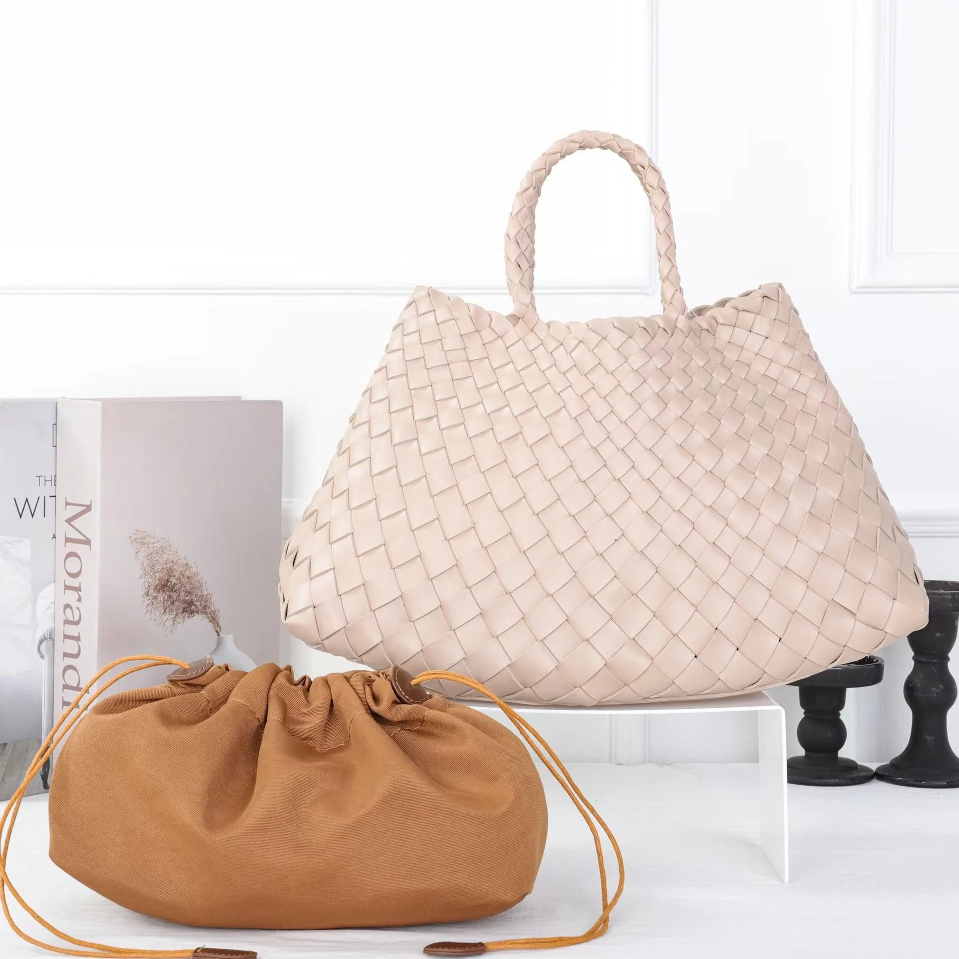 2025 Hot Selling PU Woven Bag Retro Tote Bag Fashion Hand Bags Ladies