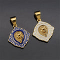 Punk animal jewelry necklace charms geometric blue enamel lion pendants