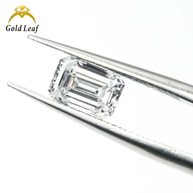 Goldleaf Certified 1CT Emerald Cut Lab-Grown Diamond DEFG Color VS2 Clarity Excellent Jewelry Making Loose Diamonds