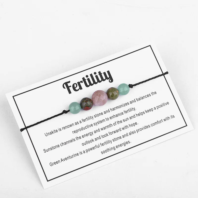 Wholesale Natural Chakra Sunstone Green Aventurine Mix Round Bead Stones Wax String Hand Woven Bracelets Fertility Women Jewelry