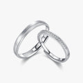 925 Sterling Silver Adjustable Couples Engagement Band Classic Scrub Sparkle Wedding Ring MegaBDM