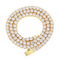 Hip Hop 3mm 4mm 5mm Tennis Jewelry Woman Iced Out Gold Diamond Bling Tennis Chain Necklace