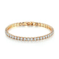 SC Wholesale 18K Gold Plated Retro Bracelet Single Row Full Diamond Tennis Bracelet Shiny Zircon Bracelet for Women