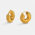 Hot Selling No Fade Vintage 316l Stainless Steel Women Fashion Jewelry 18k Gold Plated Hollow Thread Trendy Earrings