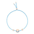 Inspire Jewelry Minimalist Charm Blue Color Adjustable Rope Korea Waxed Cord String Heart Component Wish Cord Bracelet for Girl