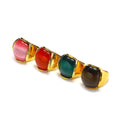 Best Selling Vintage Palace Inlaid Cat's Eye Stone Ring Colorful Gemstone Crystal Stainless Steel Gold Plated Fashionable Ring