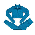 Hot Selling Women's Casual Seamless Yoga Jacket Zipper Skinny Long Sleeve Sport Custom Logo Set Breathable Solid Pattern