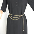 Wholesale Girls Waist Body Belts Metal Flower Chains Belt for Women Golden Multilayer Lady Dress Chains Belt