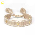 Fashion Handmade Star Woven Bracelet Fabric Woven Bracelet with Studs Friendship Bracelets