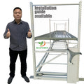 V Track Rolling Bench 5x10 4x8 Vertical Flood Table Rack with LED Poles Trellis for Agricultural Greenhouse Indoor Growing