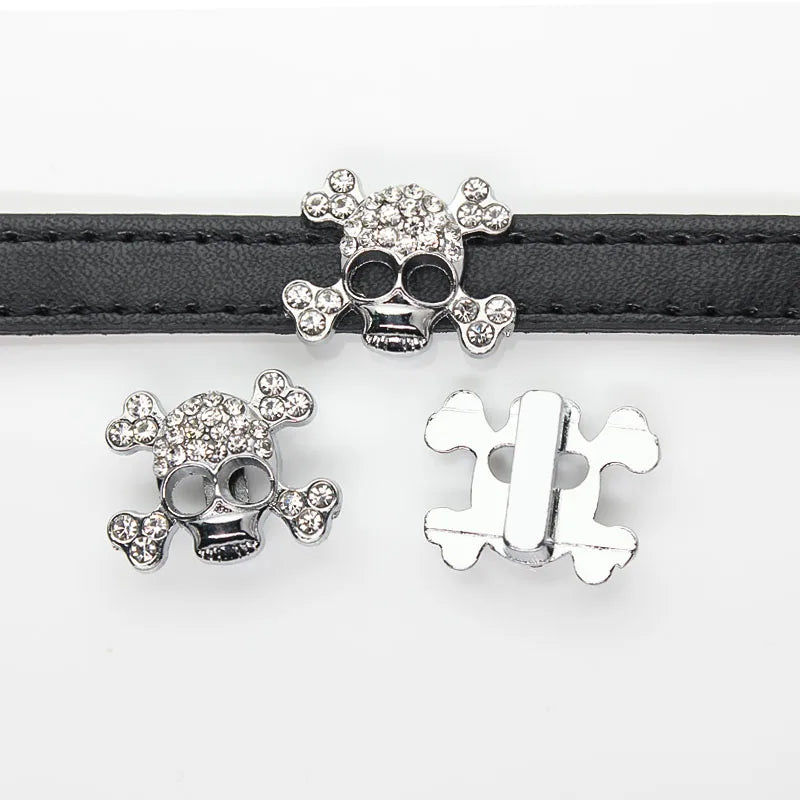 Wholesale 10mm Slide Charms Jewelry Making DIY Accessories Can Through 10mm Belt Wristband Pet Collar Bracelet Key Ring