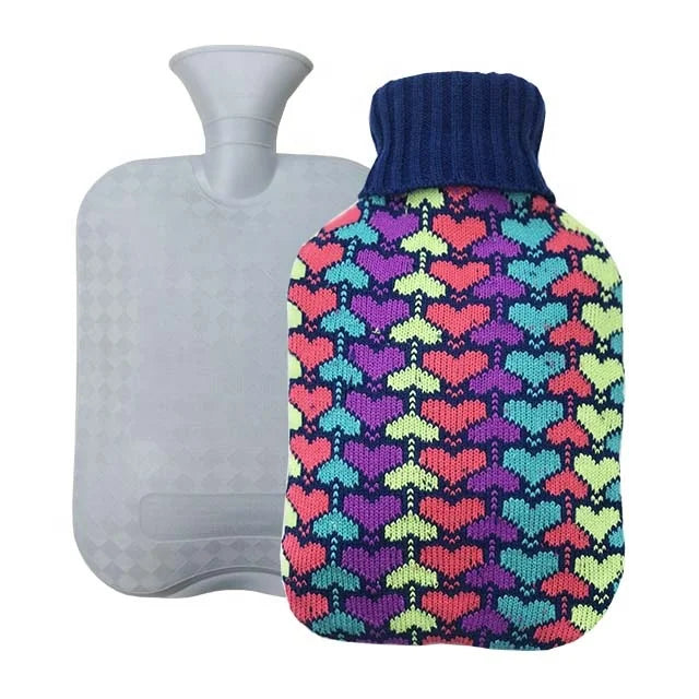 2L PVC Hot Water Bottle Water Filling Hot Water Bottles Rubber Cover