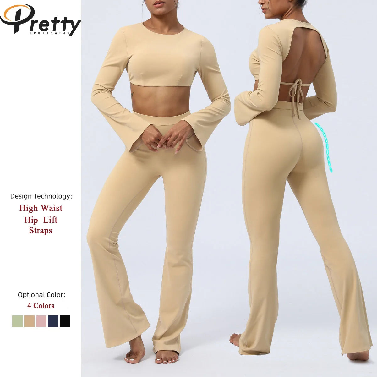 2024 New Arrivals Eco-friendly Butt Lift Push up Sportswear Quick Dry Gym Yoga Breathable Straps Women Set