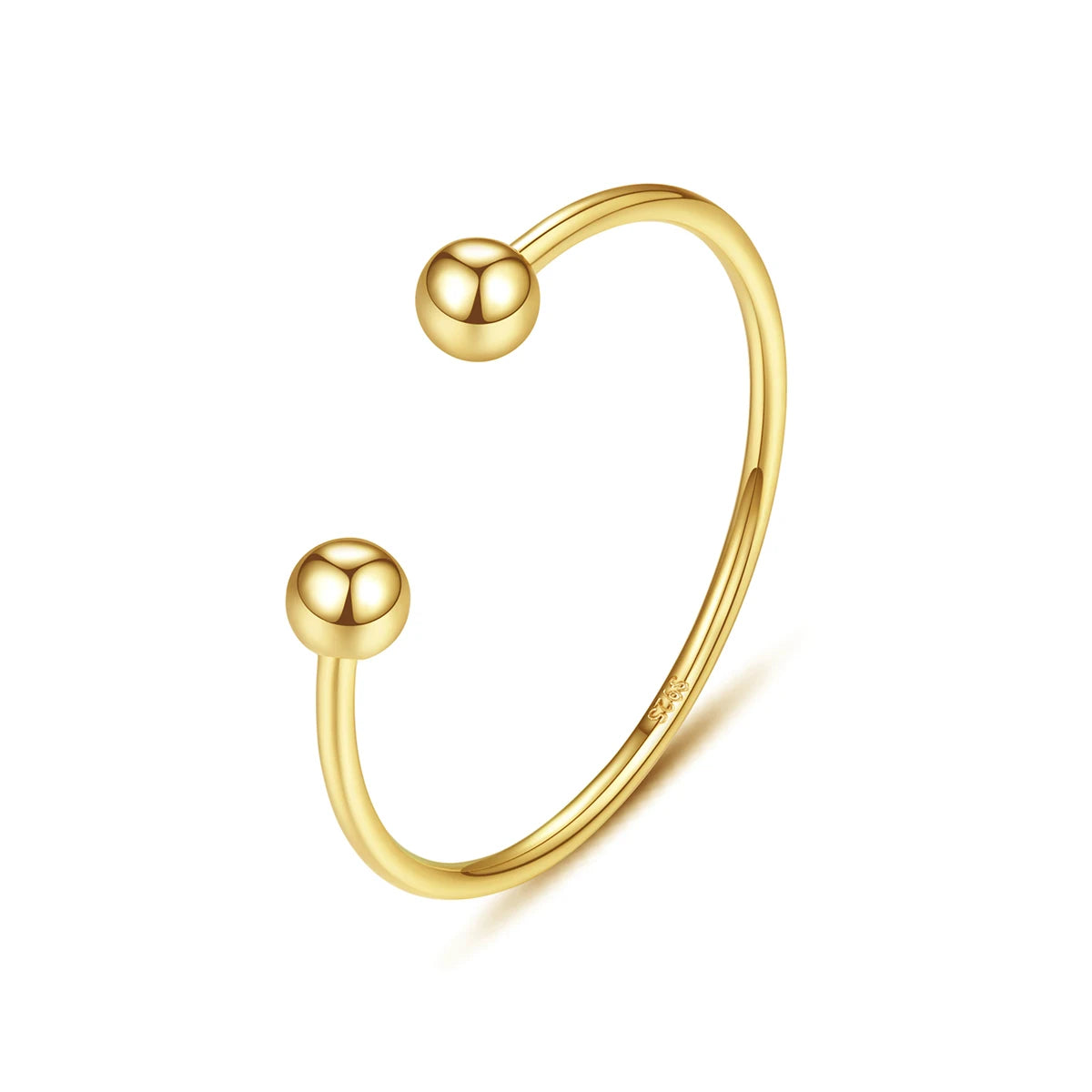 925 Sterling Silver Ring 14K Gold Plated Dainty Adjustable Open Trendy Rings Eternity Bands Stackable Ring for Women Engagement