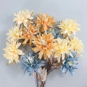 O-X488 Cheap Wholesale Wedding Decorative Ceiling Hanging Flower Silk Arrangements Artificial Dahlia Flower for Home Decor