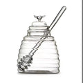 Glass Honey Pot Artistic Style Glass Honey Jar With Glass Lid Airtight Food Storage for Honey