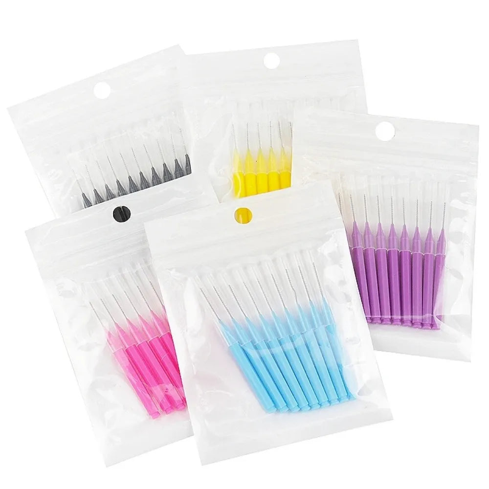 Custom Packing Interdental Brush Floss Sticks I Shaped Interdental Brush Denta Floss Orthodontic Dental Toothpick Oral Care Tool