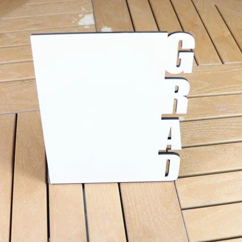 Free Sample DIY Memorial Gifts Wood White Gloss Personalized Sublimation Blank DAD MOM 2021 Grad MDF Photo Frame Home Decor