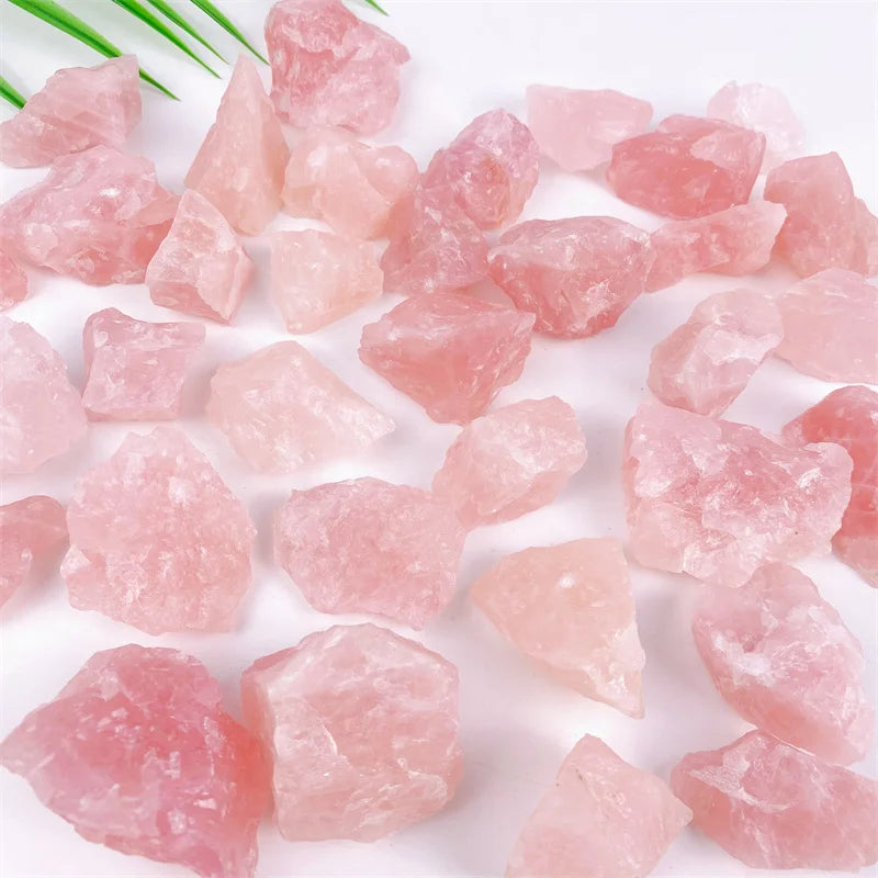 Natural Healing Crystals Gravels  Polished Rose Quartz Raw Stone  for Spiritual Healing