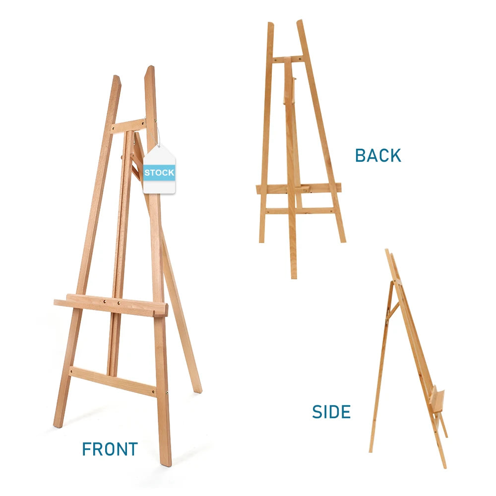 SINOART 162cm Lyre Easel Stand in Stock Bamboo Chevalet Peinture Natural Color Caballete Pintura
