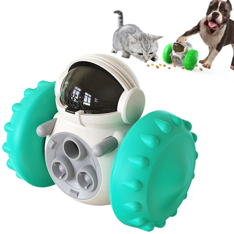 Pet Interactive Toy Robot Food Dispenser Interactive Pet Slow Treat Toy Dogs Food Feeder Toys
