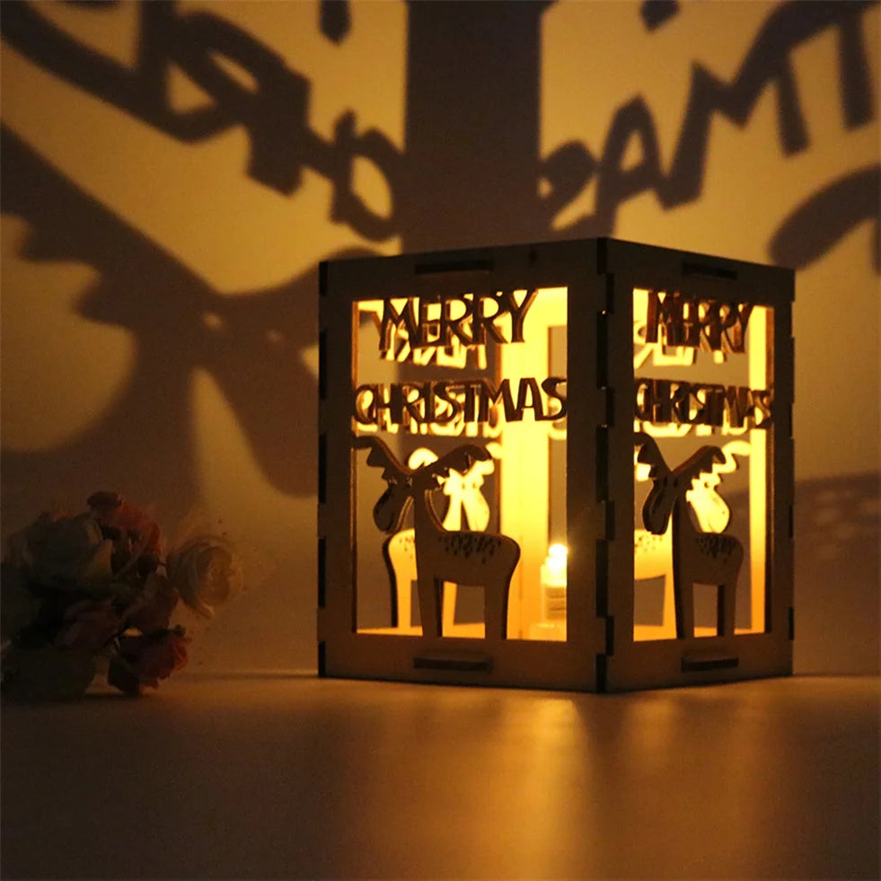 2024 Factory Wholesale Custom Nightlight Projection Boxes Laser Cut Wood Lanterns with Light