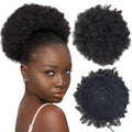 Cheap Price Short Afro Puff Curly Human Hair Drawstring Ponytail Hair Puff Chignon with Combs100% Human Hair Bun Afro Puffs