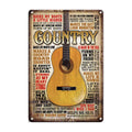 Country Music Metal Plate Retro Sign Rock Band Picture Vintage Tin Poster Wall Art Decor for Music Cafe Pub Club Bar